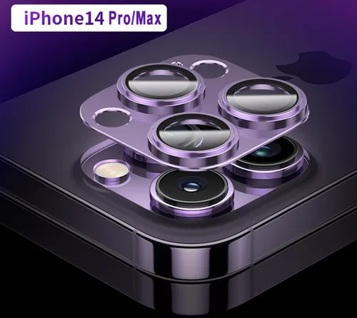 Vista 5 de D.SKING Paquete de 2 protectores de lente de cámara para iPhone 14 Pro Max/iPhone 14 Pro, aleación de aluminio de vidrio y cubierta de cámara