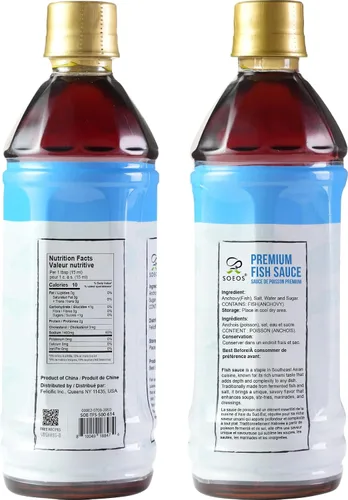 Vista 2 de Soeos Salsa de pescado, 16.9 fl oz (500ml), sabor sabroso, salsa de pescado premium para cocinar, elaborada para aderezos y marinadas, fermentada