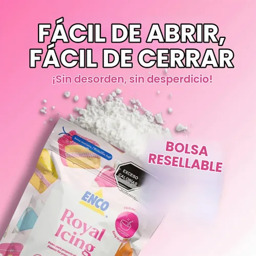 Vista 6 de ENCO White Royal Icing Mix sabor vainilla, glaseado para decorar galletas (1.1 lb (500 GR))