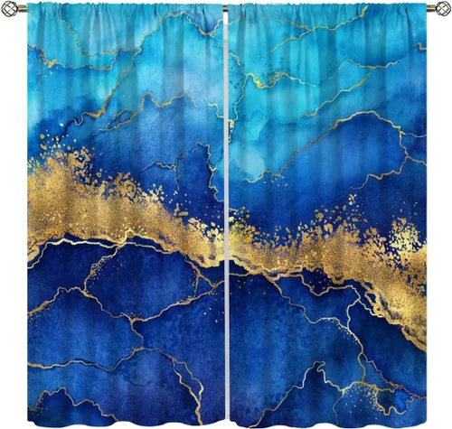 Vista 14 de Cortinas de mármol para dormitorio, arte abstracto moderno de lujo, textura de mármol blanco y negro, tratamiento de ventana para sala de estar