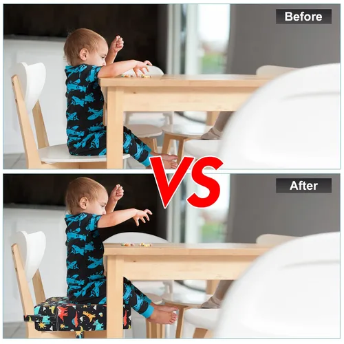 Vista 3 de Asiento elevador para niños pequeños para silla de cocina, mesa de comedor, lavable, grueso, resistente, silla elevadora portátil para niños