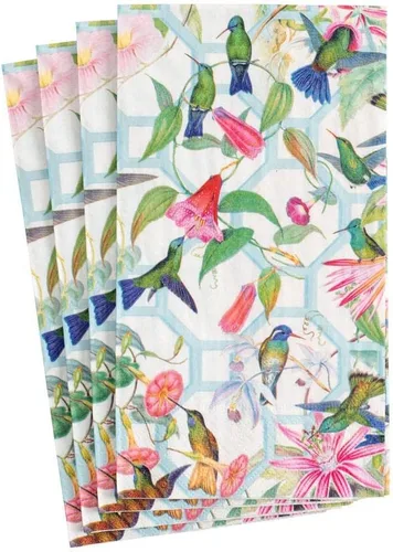Vista 12 de Caspari Servilletas de cóctel de papel enrejado de colibrí - 20 por paquete