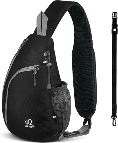 Vista 9 de Bolso de hombro WATERFLY, morrales, bolsos, mochilas triangulares cruzadas sobre el cuerpo, de soga, para senderismo o mochilas multiuso y bolsa