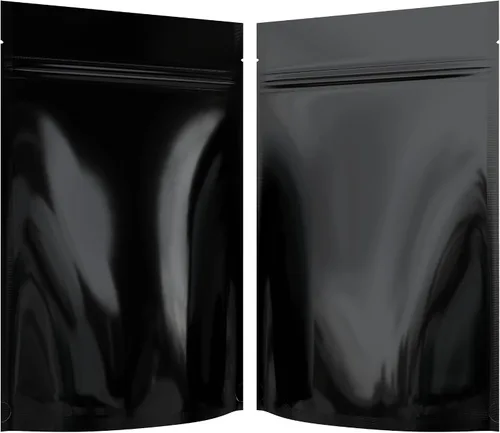 Vista 35 de Bolsas de barrera estilo Mylar – Cremallera con sellado térmico – 100 bolsas (negro brillante/transparente, 0.04 oz - 3 x 4.5 pulgadas)
