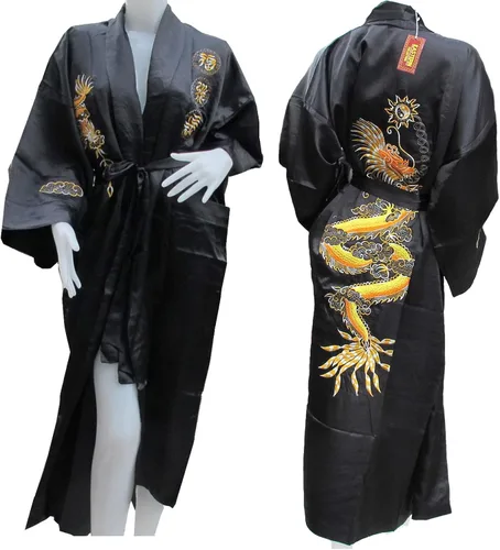 Vista 2 de Auténtico kimono de dragón tailandés reversible