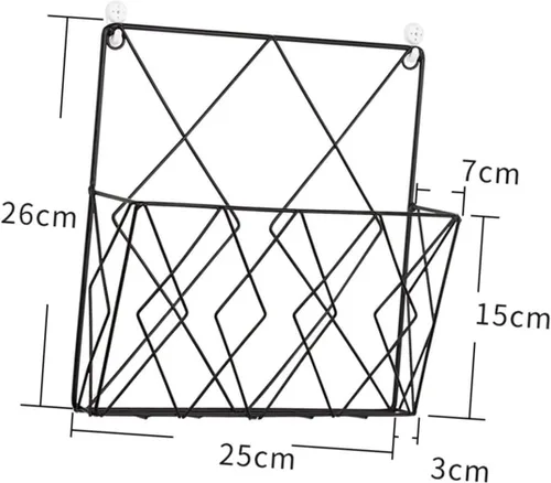 Vista 3 de Homoyoyo Estantería decorativa para oficina, cestas de almacenamiento de pared, soportes de estante de alambre, soporte para revistas, estante