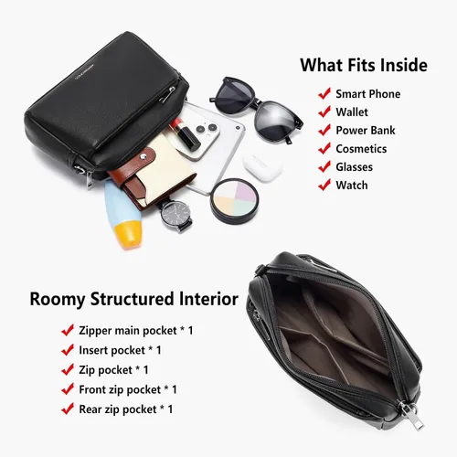 Vista 3 de WESTBRONCO Bolsos cruzados pequeños para mujer, bolsos de hombro, cartera con correa ajustable