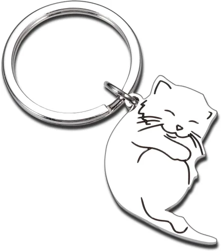 Vista 9 de Regalos para parejas, bonitos llaveros de regalo para novio, novia, amante de los gatos, regalos de canasta para él, ella, llaveros a juego