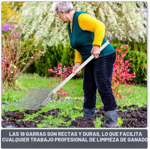 Vista 6 de Lasnten 6 piezas de cabeza de horquilla de estiércol a granel 18 dientes de paso, cabeza de repuesto con tornillos y tuercas, plástico ABS duradero