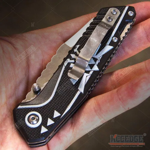 Vista 4 de KCCEDGE BEST CUTLERY SOURCE EDC - Cuchillo de bolsillo para camping, accesorios de caza, cuchillo plegable de borde afilado