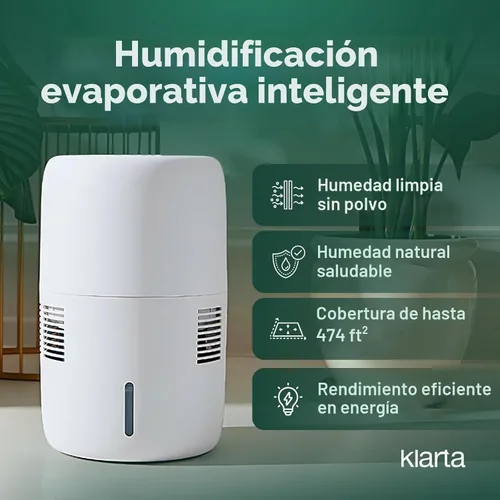 Vista 2 de Humea Humidificador Evaporativo WiFi App 3L Beige