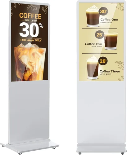 Vista 14 de Pantalla LCD IPS de 32 pulgadas para señalización digital interior, quioscos digitales de pie interactivos con WiFi, entrada HDMI/USB, reproductor
