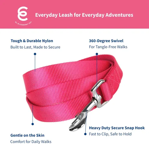 Vista 67 de Blueberry Pet - Correa Essentials clásica para perro con más de 20 colores, duradera, doble asa y de cuerda