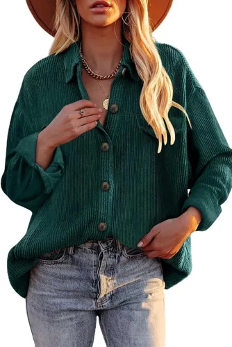 Vista 136 de ZOLUCKY Chaqueta de manga larga con botones para mujer, talla grande, blusas