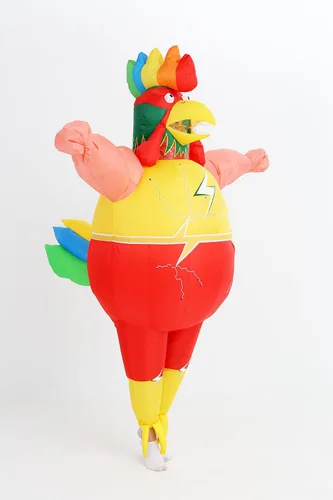 Vista 3 de GOPRIME Disfraz de gallo de pelea, traje inflable, tamaño adulto