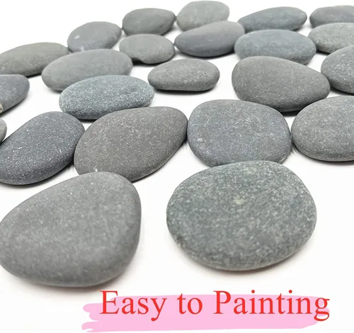 Vista 5 de lifetop 50 rocas de pintura, rocas naturales para bricolaje, rocas planas y suaves para artes, manualidades, decoración, rocas medianas y pequeñas