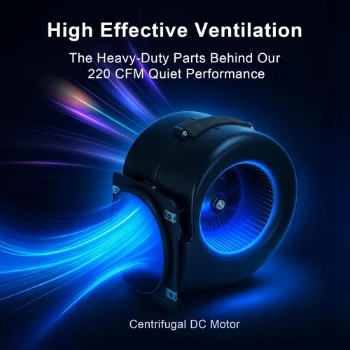Vista 13 de GROWNEER - Ventilador de escape de baño en línea de 15 cm, ventilador de ventilación de 220 CFM con control remoto, ventilador de techo de 5