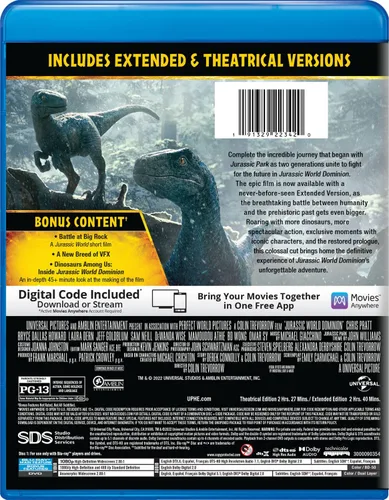Vista 3 de Jurassic World Dominion - Extended Edition Blu-ray DVD Digital