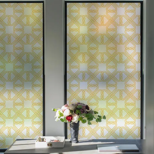 Vista 12 de DKTIE Lámina geométrica para ventana de vitral, película de privacidad para ventana de baño, vidrio esmerilado, adherencia estática, no adhesiva