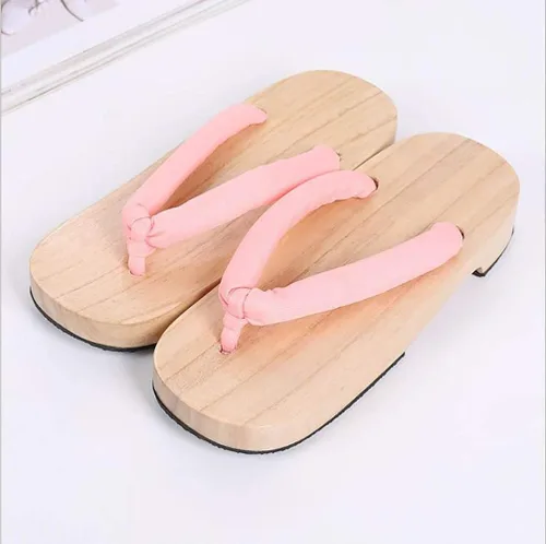 Vista 4 de Meaniny Zuecos de madera para mujer estilo Kamado Kochou para cosplay pantuflas Geta japonesas