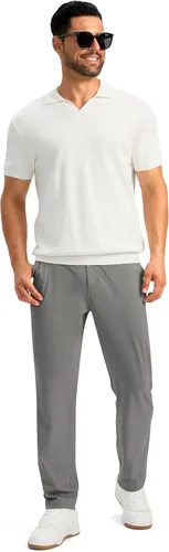 Vista 7 de Soothfeel Pantalones de golf para hombre con 5 bolsillos, ajustados, elásticos, casuales, de viaje, pantalones de trabajo para hombre