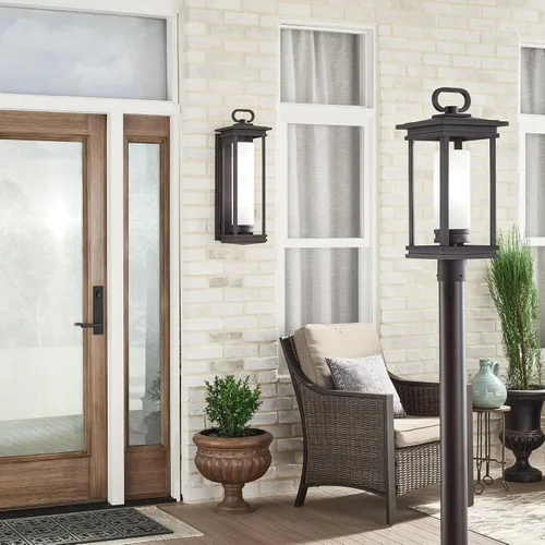 Vista 5 de Kichler 49478RZ South Hope - Soporte de poste para exteriores, 1 luz, bronce frotado