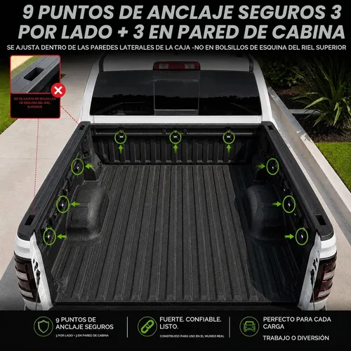 Vista 6 de Bull Ring 1001 XT para chevy GMC/Silverado/Sierra 2007-2017, Colorado/Canyon 2015-2017. Enganche retráctil para paneles laterales de cajas