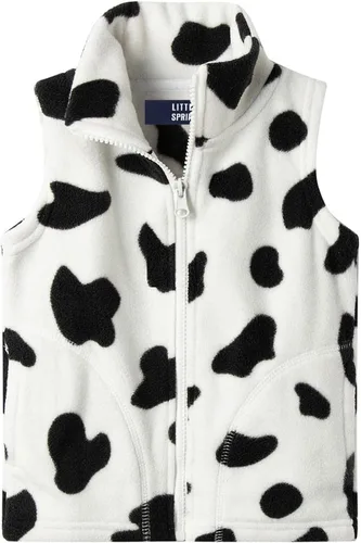 Vista 18 de LittleSpring Boys Girls Fleece Vest Sleeveless Jacket Full-Zip Fall Winter Warm Outerwear Negro
