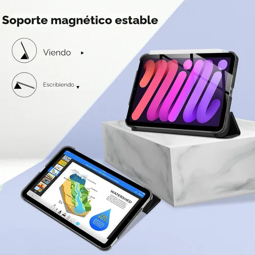 Vista 7 de ProCase Funda inteligente para iPad mini 7 A17 Pro 2024/iPad Mini 6 2021 8.3 pulgadas iPad mini 7ª/6ª generación, cubierta trasera dura para iPad