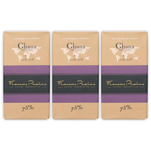Vista 10 de François Pralus Melissa 45% Chocolate con leche, paquete de 3 unidades, chocolate francés, grano a barra, comercio directo, sin gluten, sin soja