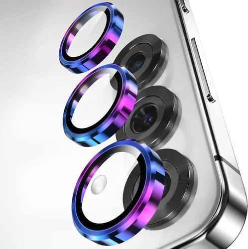 Vista 7 de YWXTW Protector de lente de cámara para accesorios Samsung Galaxy S25 [ajuste 1:1 y ultra claridad] 9H vidrio templado metal anillo individual Negro