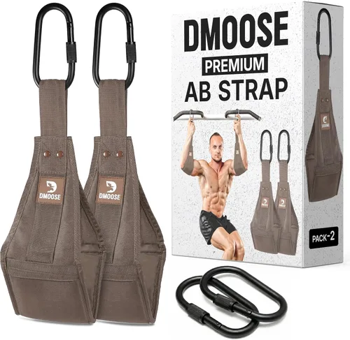 Vista 13 de DMoose Fitness Correas colgantes para abdominales para barra de dominadas y entrenamiento de fuerza central, correas de ejercicio acolchadas suaves