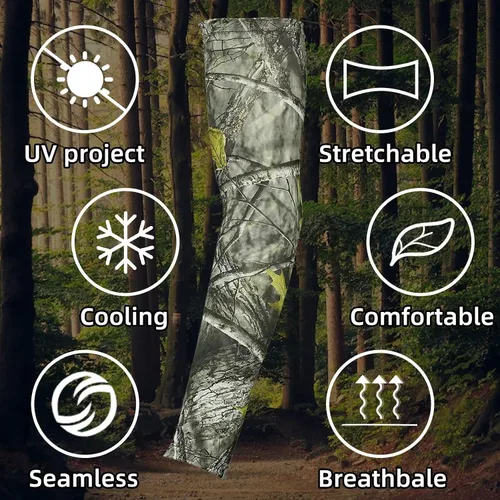 Vista 4 de LOOGU Sun Protection Cooling Arm Sleeves UPF 50+ Ice Silk Neck Gaiter Camo All Weather Hunting Fishing Hiking Cycling