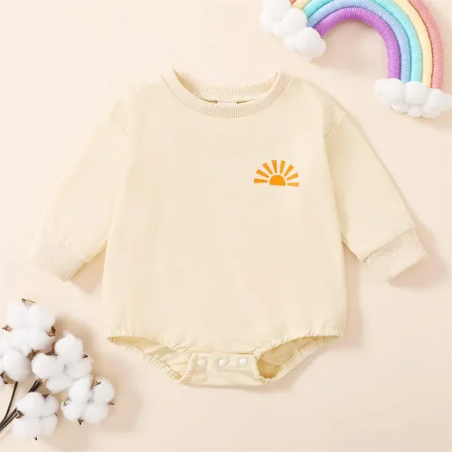 Vista 5 de Twopumpkin Baby Boy Girl Crewneck Sweatshirt Onesie Sweater Shirts Long Sleeve Romper Cute Valentines Day Outfit Clothes