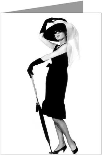 Vista 5 de Epic Greeting Cards Doce tarjetas de notas variadas de Audrey Hepburn de sus películas con un pequeño vestido negro