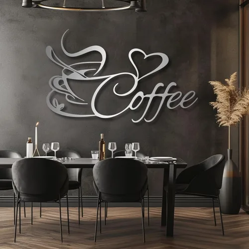 Vista 6 de Oxzcimty Arte de pared de taza de café de metal, decoración de pared de café, arte de pared de metal para cafeterías, cocina, comedor, bar, sala
