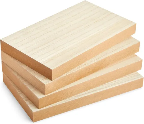 Vista 12 de Bright Creations Bloques de madera – Tablas de madera para manualidades y proyectos de tablero de MDF – Bloques de tallado y superficie de pintura