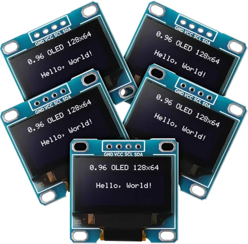 Vista 9 de Weewooday 5 unidades de módulo OLED de 0.96 pulgadas 12864 128 x 64 controlador IIC I2C serie autoluminosa compatible con Arduino/Raspberry PI (azul)