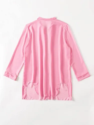 Vista 3 de SHENHE Vestido de playa de manga larga con botones para mujer, estilo kimono