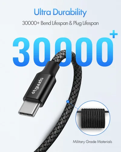 Vista 7 de etguuds Cable largo USB C a USB C de 10 pies, paquete de 2, 60W USBC a USBC, cable de carga tipo C a C de carga rápida para iPhone 17 16 15 Pro Max