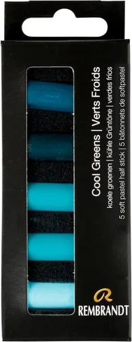 Vista 3 de Rembrandt Juego de micro pastel suave, medias barras de 5 piezas, Siennas quemadas Half-Stick Pastels Set for Smooth Color Transfer, High