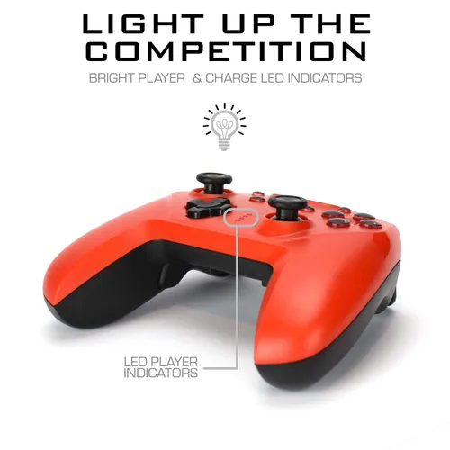 Vista 6 de Surge Switchpad Pro Wireless Controller for Nintendo Switch, 4 Macro Buttons, Rechargeable 550mAh Battery, Motion Controls - Red