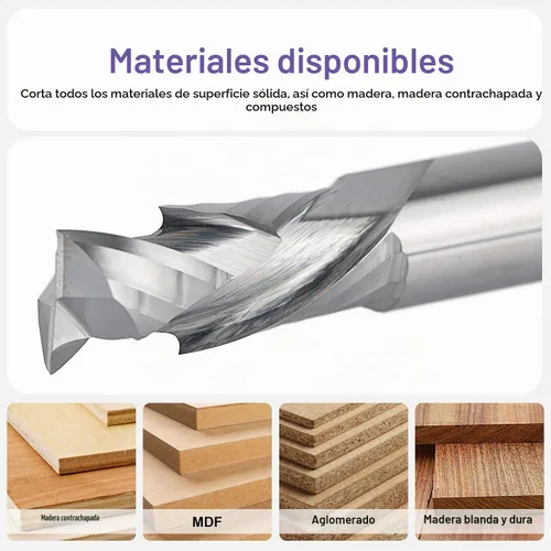Vista 5 de SpeTool Broca de compresión de 1/2 pulgada de diámetro de corte largo CNC de carburo sólido para carpintería y grabado