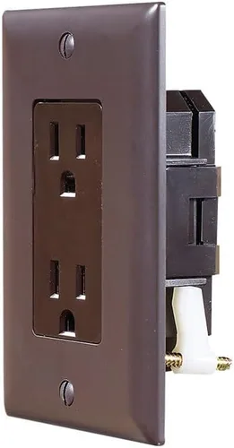 Vista 3 de RV Designer AC Salida de receptáculo doble autocontenida con placa de cubierta S817 - Receptáculo de salida de alimentación de 15 A 125 VCA para RVs