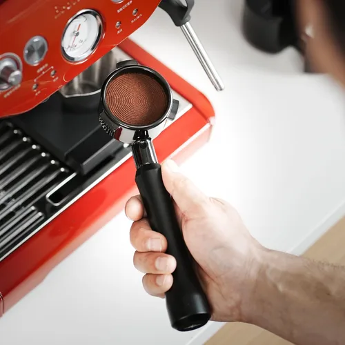 Vista 5 de MHW-3BOMBER Portafiltro sin fondo de 54 mm Compatible con Breville Barista Express, BES870XL, BES878, BES880, Portafiltro de espresso plano desnudo