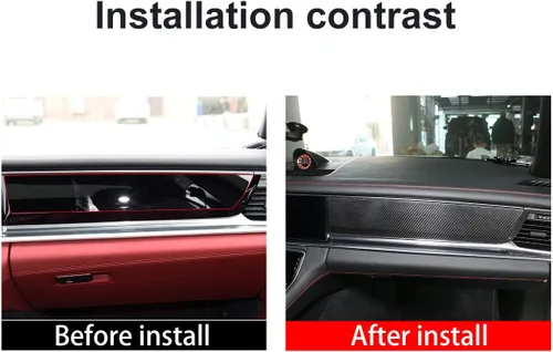 Vista 2 de YIWANG Cubierta de panel de decoración de consola central de fibra de carbono 100% real, 3 piezas para Porsche Panamera 2017-2020, accesorios