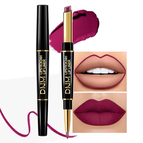 Vista 39 de evpct Juego de 1 lápiz labial y delineador de labios rojo rubí para mujer, kit mate con delineador de labios, manchas de labios duraderas