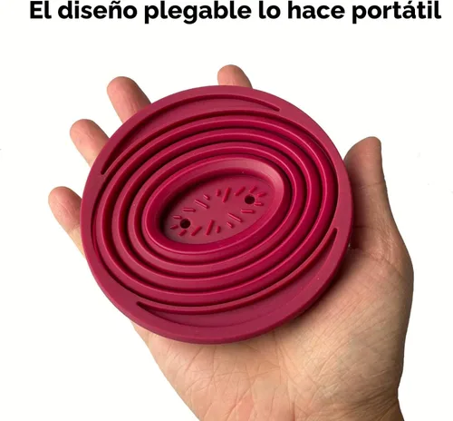 Vista 2 de Attsky Gotero de café plegable para café de campamento, soporte de filtro de café de silicona reutilizable para acampar rojo Reusable Silicone