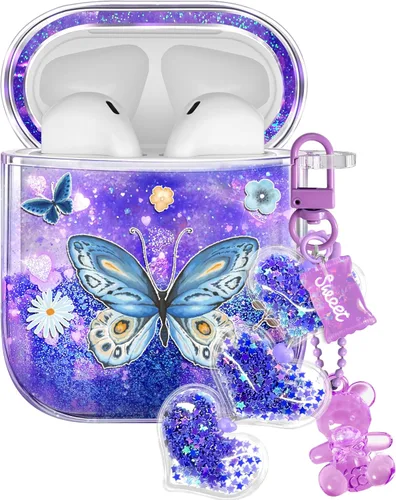 Vista 51 de para Airpods de 2ª/1ª Generación - Estuche Quicksand Liquid Kawaii Lindo Mujer Niña Mujeres Chispeante Brillante Bling Resplandor Adorable Elegante
