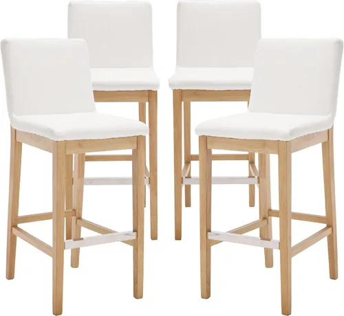 Vista 32 de Kmax Juego de 2 taburetes de bar de 26 pulgadas de altura de mostrador, taburetes tapizados para encimera de cocina con soporte trasero, taburetes